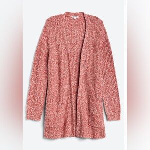 BB Dakota Steve Madden Odetta Open Pocket Cardigan in Salmon